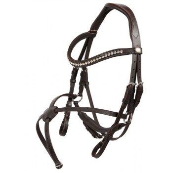 Hans Melzer Trense Calgary mexikanisches Reithalfter braun/silber Pony