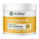 Behälter mit AniForte Ulmenrinde Pulver (Slippery Elm Bark Powder) mit einem gelben Etikett, das besagt, dass es die Magen- und Darmaktivität harmonisiert.