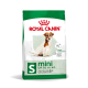 Royal Canin mini dog food bag for dogs up to 10 kg, suitable for adults 8+ years, focusing on weight maintenance and vitality.