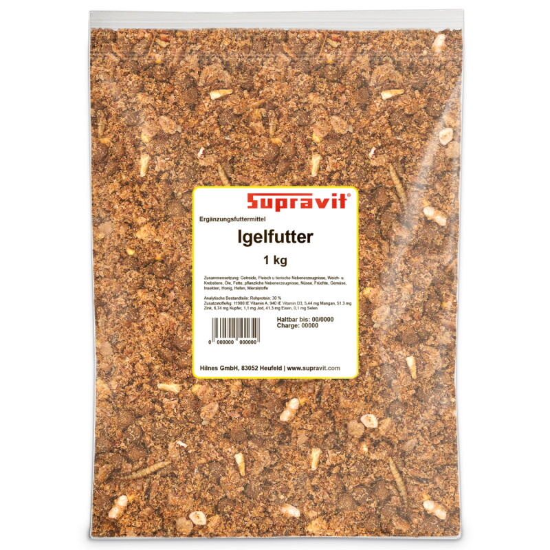 Supravit Igelfutter mit Insekten - Artgerechtes Igel Futter mit Mehlwürmer, Krebstiere, Früchte & Gemüse - Abgestimmt auf die speziellen...