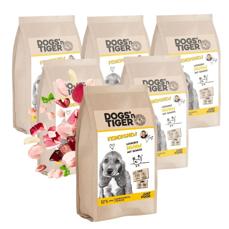 Dogs'n Tiger Junior Federchen Huhn & Gemüse 6x2 kg