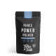 Schwarze Verpackung des Tales & Tails Pure Power Powder MSM Ergänzungsmittels für Hunde und Katzen mit blauem und weißem Text.