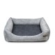 SoftColor luxury dog bed in grau color graphit/nature L