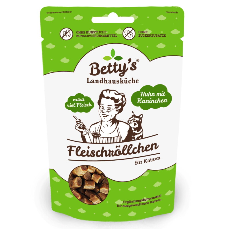 Betty's Landhausküche Betty´s Landhausküche Katze Fleischröllchen Huhn und Kaninchen 10x50g