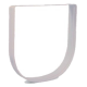 Eine weiße Kunststoff-Hundeschüssel mit U-förmigem Design, mit glatten Kanten und einem einfachen, minimalistischen Stil.