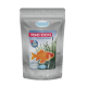 Pond Sticks Fischfutterverpackung mit einem orangefarbenen Goldfisch auf einem Wasserhintergrund, mit der Aufschrift "POND STICKS" und "Futter für alle Teichfische."