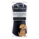 Schwarze Entfilzungs- und Hundepflegebürste in Verpackung, beschriftet mit 'PET TEEZER' und einer Cartoon-Illustration eines Golden Retrievers.