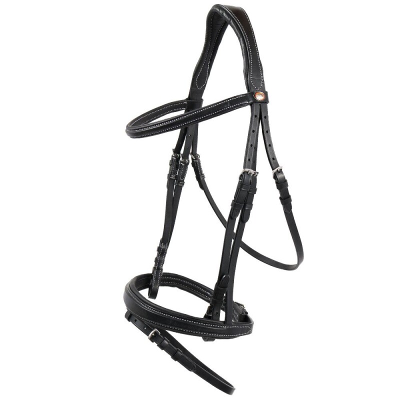 Hans Melzer Horse Equipment Hans Melzer Trense Rüspel schwarz/silber englisches Reithalfter Pony