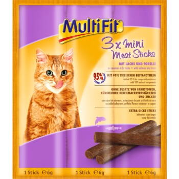 MultiFit Mini Meat Sticks 25x3x6g Lachs und Forelle