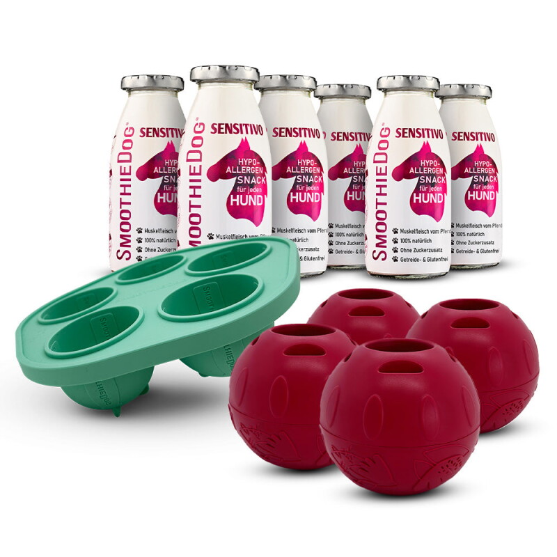 SmoothieDog Sensitivo (Pferd) 6x 250 ml + Schleckball 4 Stück