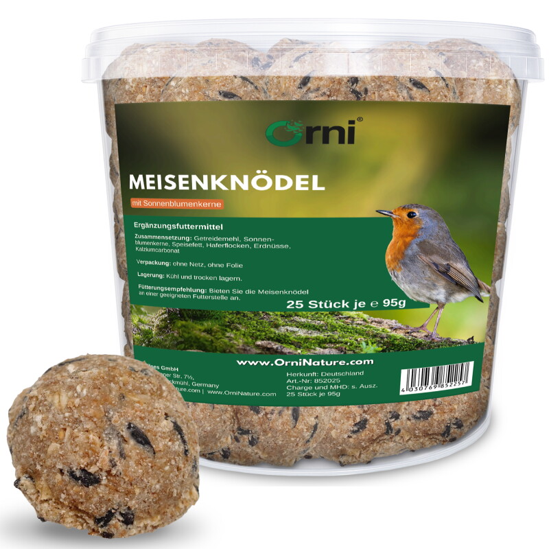 Orni Meisenknödel mit Sonnenblumenkerne im Eimer 2,5kg