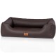 orthopädisches Hundebett aus Kunstleder Lovelock braun M-L