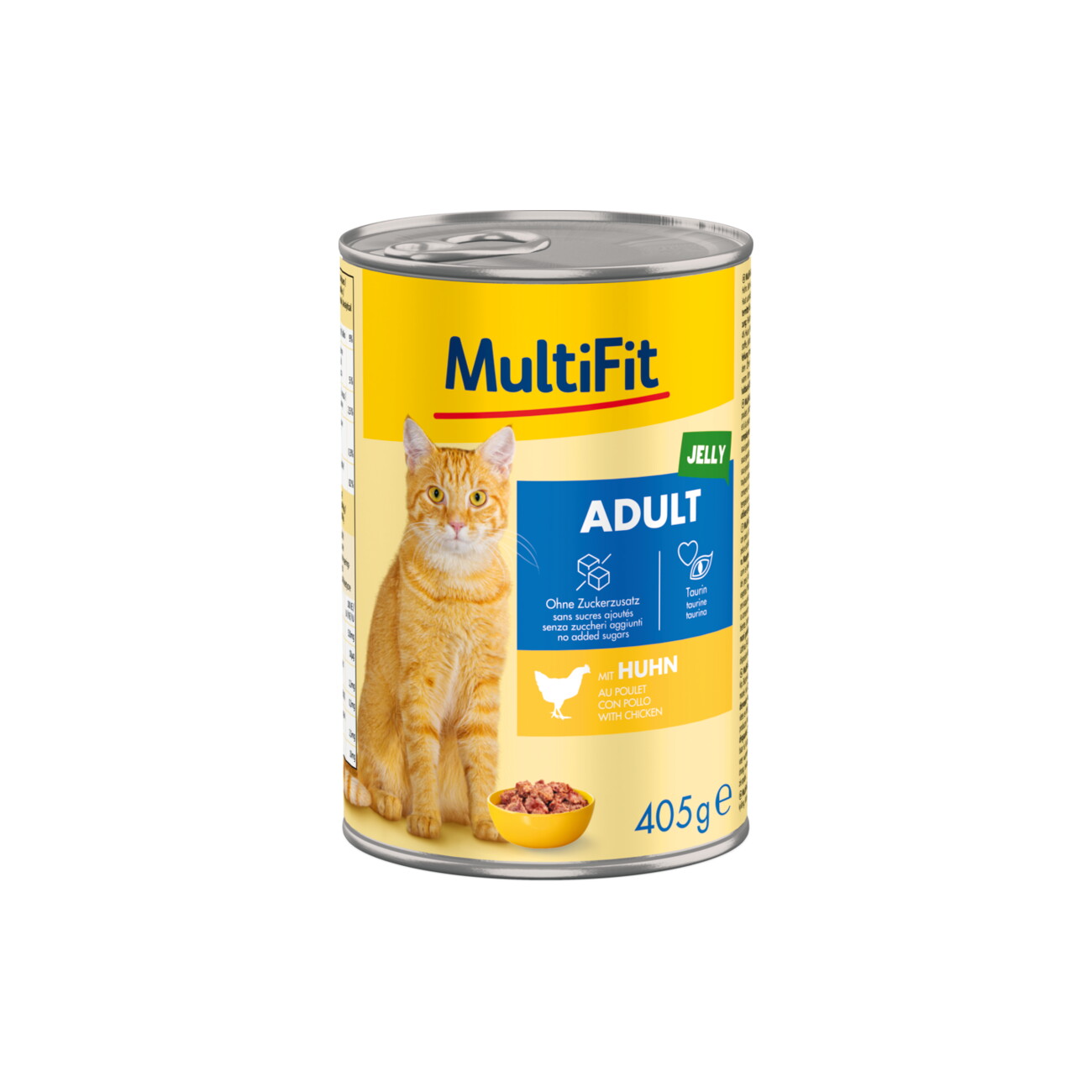 MultiFit Nassfutter Katze Adult, in Gelee, Huhn 6x405 g