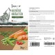 Tierfutterverpackung "REAVET Gemüse Kräuter Variation" mit Wolf-Illustration, die Erbsen, Karotten, Kräuter und "100% natürlich" auflistet. Hergestellt in Deutschland.