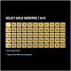Feeding guide for Select Gold Sensitive dog food, detailing daily amounts based on dog weight and age, with notes on pregnancy.