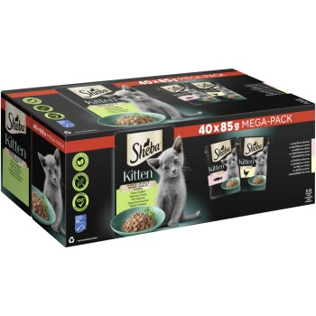 Multipack Mega-Pack Kitten in Sauce Feine Vielfalt mit Lachs, mit Huhn MSC 40x85 g