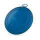 Blaues Hundefrisbee mit einem brüllenden Löwendesign und einem praktischen Griff für einfaches Werfen.