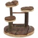 Support d'escalade en bois pour animaux de compagnie avec trois plateformes en forme de cœur, conçu pour que les petits animaux jouent et s'exercent.