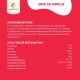 Roter Hintergrund mit weißem Text, der Zutaten und Nährwerte für "Snacks für Zahnpflege" von Wildfang auflistet: Truthahn, Süßkartoffel, Mineralien.