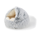 Cozy gray pet bed with a soft, plush interior, featuring a rounded shape and an open top for easy access.