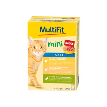 Mini Nassfutter Katze Adult, Multipack Sauce 6x50 g Geflügel
