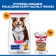 Polski nagłówek: 'Wypróbuj smaczną kombinację suchej i mokrej karmy'; torba i puszka Hill's Science Plan, oznaczenie 'Dorosły 7+' z kurczakiem.