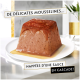 Mousseline pour animaux sur assiette avec sauce en cascade ; texte visible : «DE DÉLICATES MOUSSELINES... NAPPÉES D'UNE SAUCE EN CASCADE!».