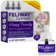 FELIWAY Optimum Happy Family Pheromon-Nachfüllpack mit Fläschchen, Box mit Katzenfoto und Text '3 x 30 Tage Flakon'.