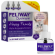 FELIWAY Optimum Happy Family Pheromon-Nachfüllpack mit Fläschchen, Box mit Katzenfoto und Text '3 x 30 Tage Flakon'.