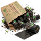 Verpackung von biologisch abbaubaren Hundekotbeuteln, mit 270 Beuteln, 18 Rollen, Abmessungen 33x23 cm und TÜV-zertifizierter Qualität.