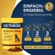 VETINESS EnteroFit Bites gelbe Hund-Probiotika-Tasche mit Dosierungstabelle: EINFACH & ERGIEBIG, 1–3 Bites je nach Gewicht, 75 Bites.