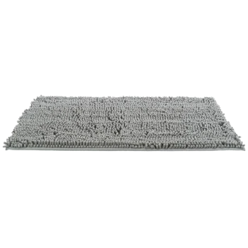Graue Haustierpflegeunterlage mit strukturierter Oberfläche, entworfen für Komfort und Sauberkeit, ausgestattet mit weichen, erhöhten Borsten.