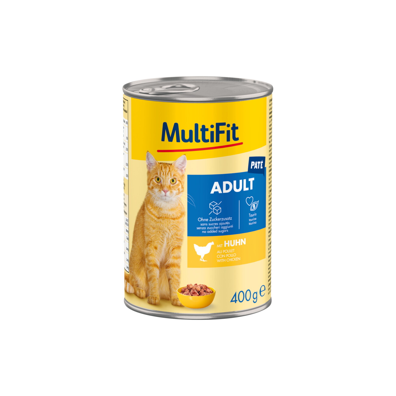 MultiFit Nassfutter Katze Adult, Paté, Huhn 6x400 g