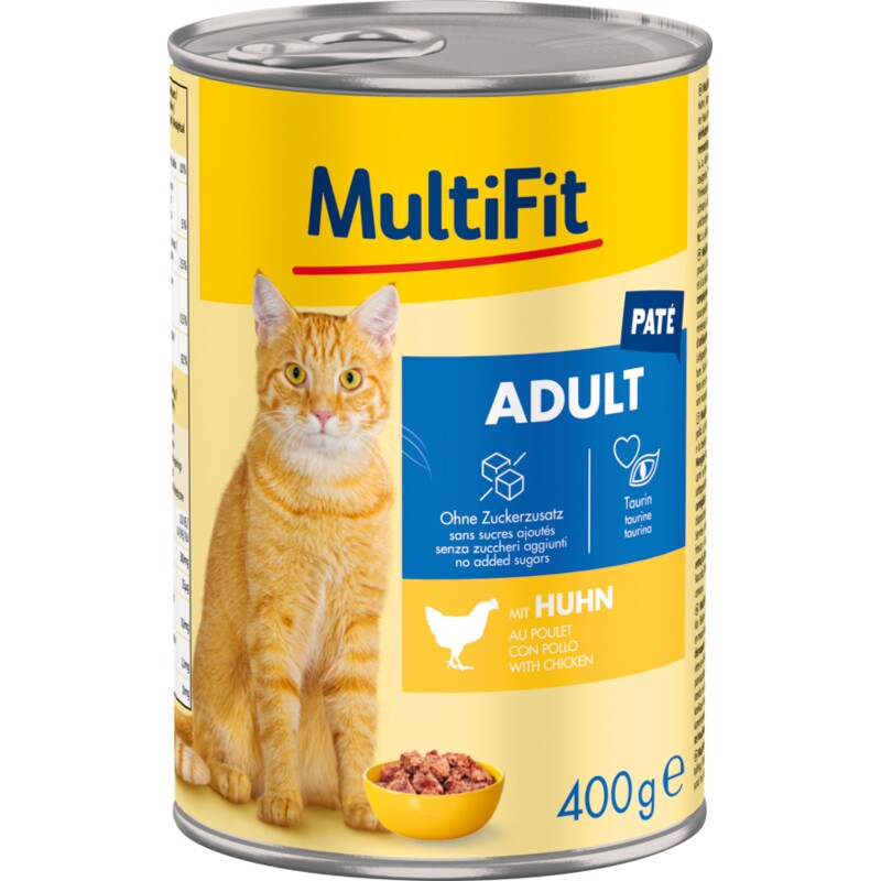 MultiFit nat kattenvoer Adult, Paté, kip 24x400 g