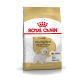 Nourriture pour chiens Royal Canin Adult pour West Highland White Terriers, présentant une illustration de terrier blanc et des détails nutritionnels sur l'emballage.