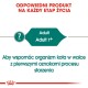 Etykieta produktu dla karmy dla kotów, wskazująca na odpowiedniość dla dorosłych kotów w wieku 7 lat i starszych, z tekstem o wspieraniu starzejących się kotów.