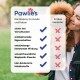 Pawlie's Zahnspray für Haustiere: sicher bei Verschlucken, antibakteriell, umweltfreundlich. Häkchen für Pawlie's, Kreuze für andere.