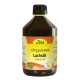 Flasche cdVet Lachsöl für Haustiere, mit der Aufschrift "s'ingulares Lachöl", mit einem grünen Blattsymbol und dem Text "100% NATUR".