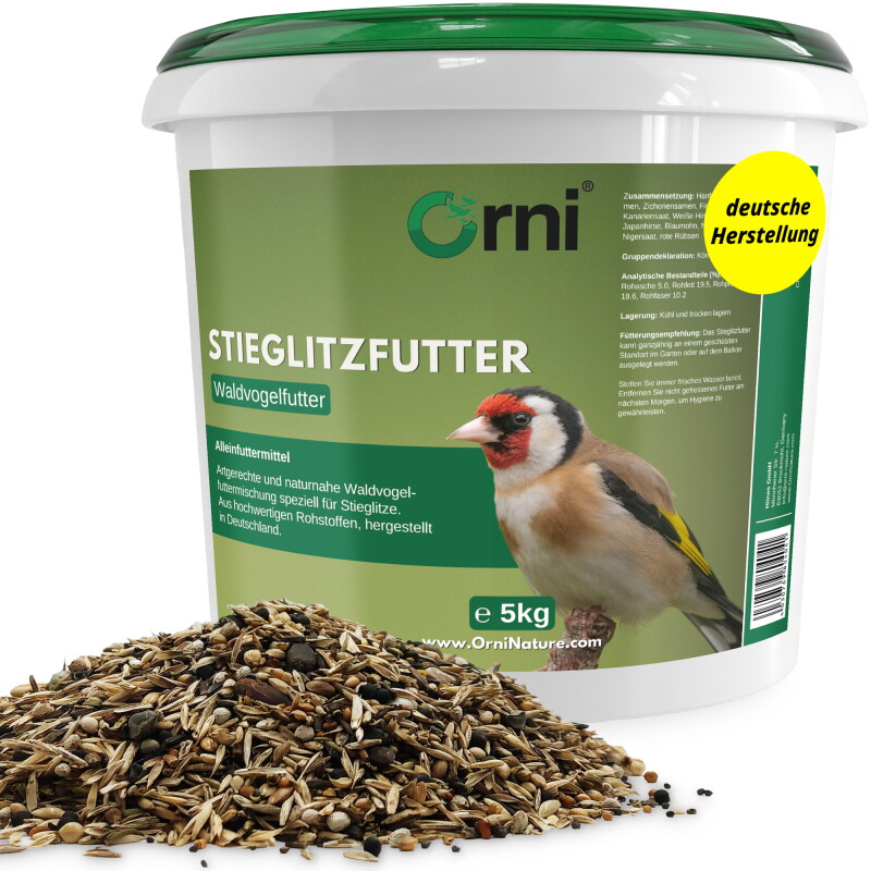 Orni Stieglitz Super I schmackhaftes Wildvogelfutter für Stieglitze I natürliches Stieglitz Futter mit wertvoller Saatenmischung aus Glanz,...