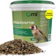 Tüte Orni Wildvogelfutter mit Silhouetten fliegender Vögel, 5 kg, hergestellt in Deutschland.