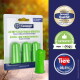 Canosept grüne Zahnpflege-Fingerbürsten in Blisterverpackung mit der Aufschrift 'ZAHNPFLEGE FINGER-BÜRSTEN / DENTAL CARE FINGER BRUSHES'.