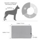 Hundebettmaße mit einer Silhouette einer großen Hunderasse, die eine Länge von 114 cm, eine Breite von 77 cm und eine Dicke von 1 cm zeigt.