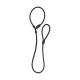 Schwarze geflochtene Slip-Lead-Hundeleine mit reflektierender Naht, zwei verstellbaren Schlaufen und Kunststoffkordelstoppern vor weißem Hintergrund.