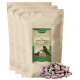 Lyra Horse 3-MIX Karotte-Himbeer-Kräuter-Leckerli Kraftbeutel mit grünem Etikett und rosa/braunen Pellet-Leckerlis.