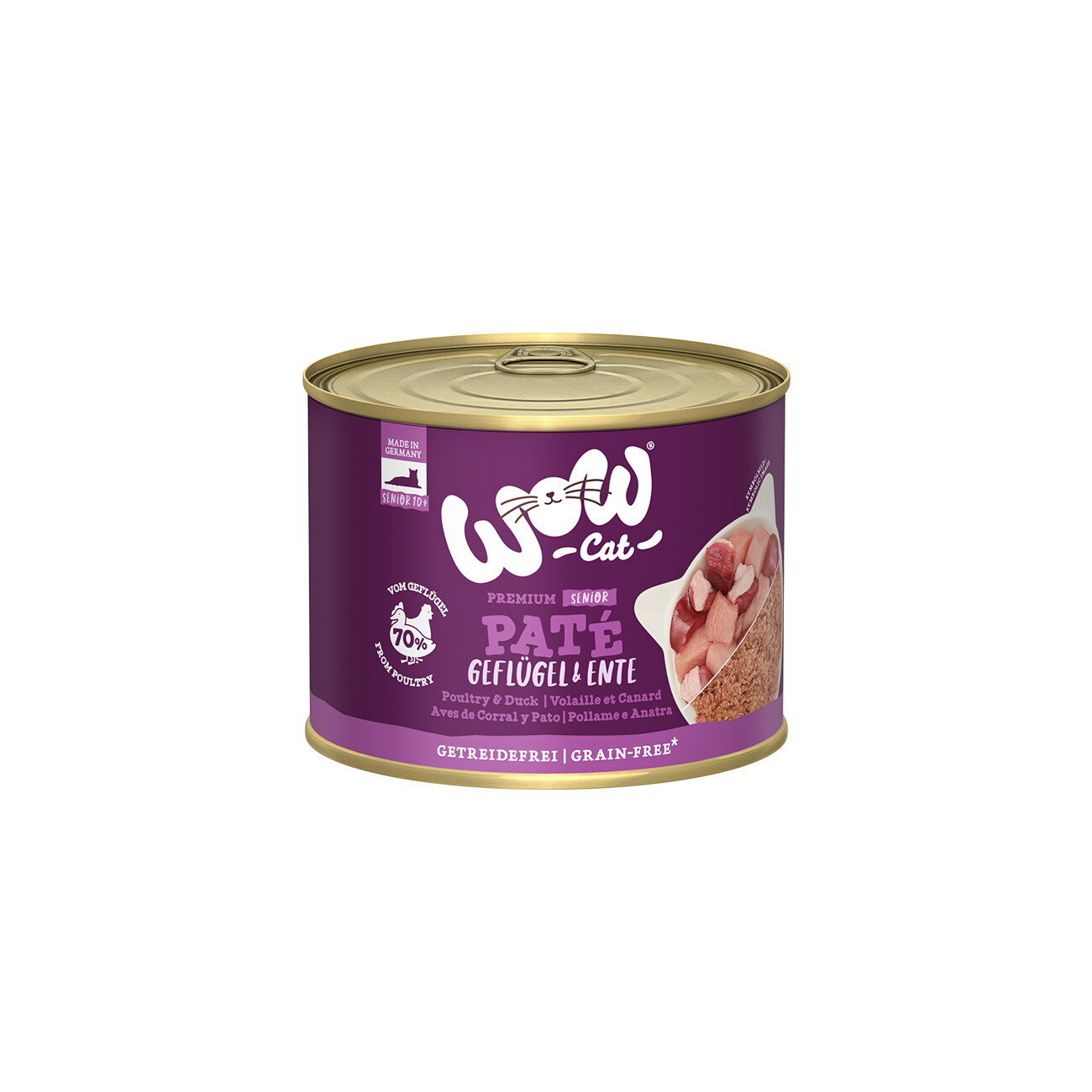 WOW Cat Senior 6x200 g Ente und Geflügel