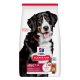 Sack Hill's Science Plan Hundefutter (Adult 1–5 Large) mit lächelndem schwarz-weißem Hund, Aufschrift 'Lamb & Rice'.