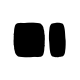 Schwarze Silhouetten von zwei Haustierbetten: links eine abgerundete quadratische Matte, rechts ein hohes abgerundetes Polster, auf weißem Hintergrund.