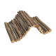 Ein Bündel natürlicher Holzstäbchen, die in einer gebogenen Form angeordnet sind, geeignet für kleine Haustiere zum Kauen oder Spielen.