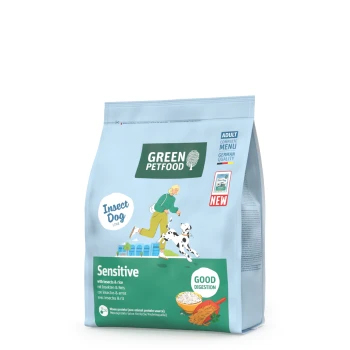 Green Petfood Insect Hund Sensitive erwachsenes Hundefutter mit Insekten und Reis für gute Verdauung, deutsche Qualität, neues Produkt.