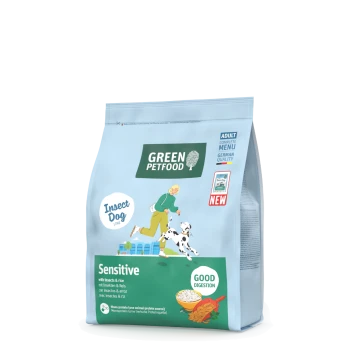 Green Petfood Insect Hund Sensitive erwachsenes Hundefutter mit Insekten und Reis für gute Verdauung, deutsche Qualität, neues Produkt.